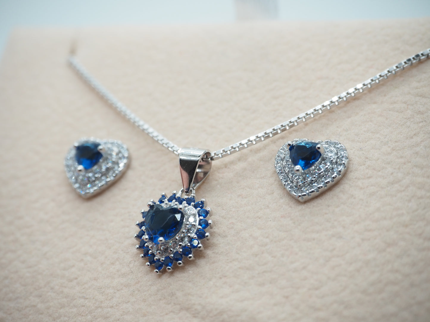 Parure cuore blu