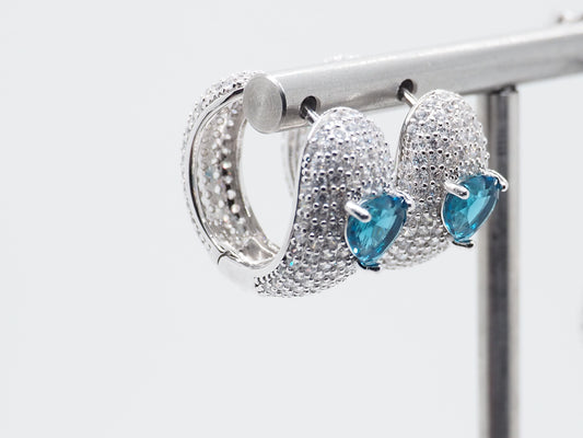 Orecchini elegant Cuore blu