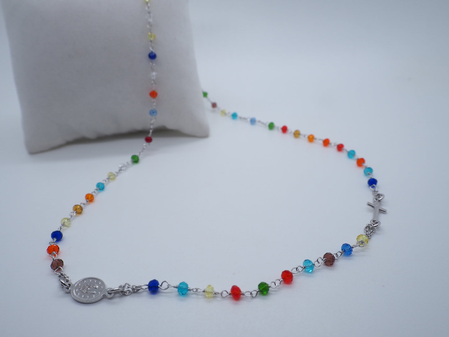 Collana rosario girocollo pietre multicolor