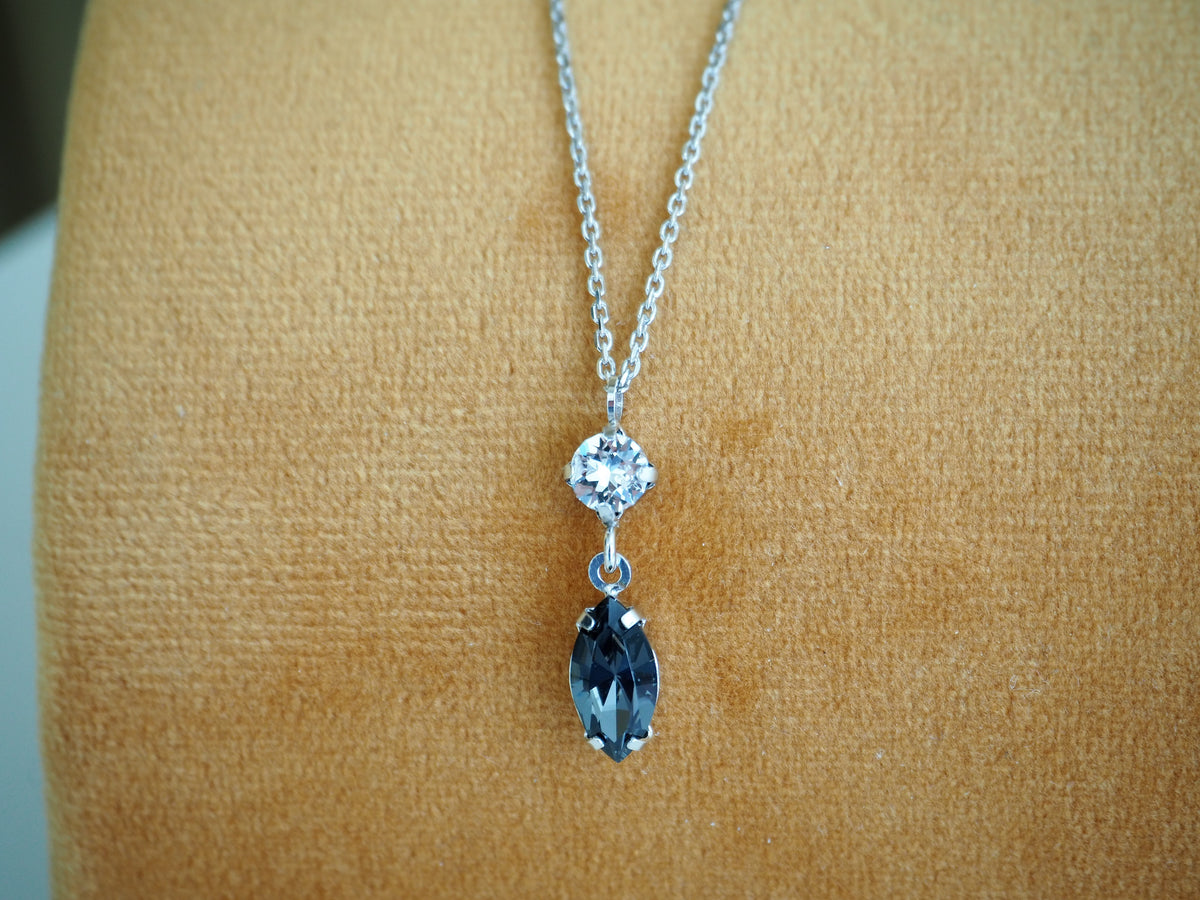 Collana cristallo punto luce e ciondolo fumè